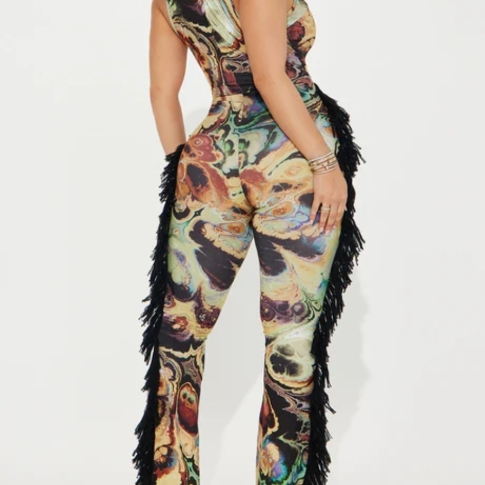 Multicolor Abstract Print Jumpsuit - Picture 2 of 3